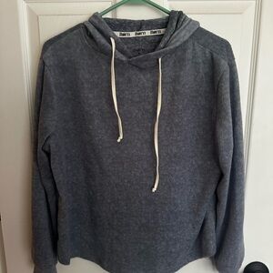 Gray Hooded Sweatshirt with Drawstrings
